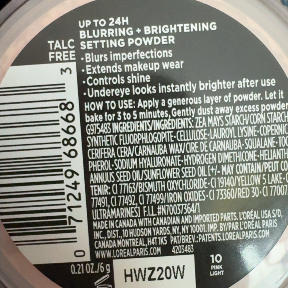 L'Oreal Pink Light Setting Powder - Picture 3 of 3